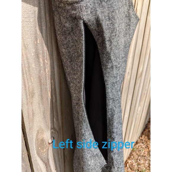 Saks Fifth Avenue Gray Wool Dress with Roses size 4 - Picture 12 of 16